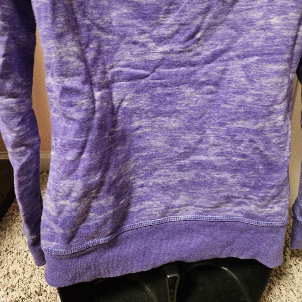 Casual Heathered Purple Hoodie - Picture 10 of 11